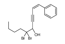 (5R)-6,6-dibromo-1-phenyldec-1-en-3-yn-5-ol结构式