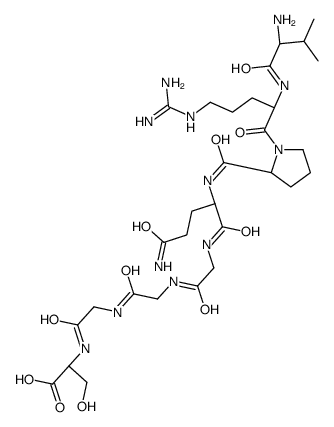 (2S)-2-[[2-[[2-[[2-[[(2S)-5-amino-2-[[(2S)-1-[(2S)-2-[[(2S)-2-amino-3-methylbutanoyl]amino]-5-(diaminomethylideneamino)pentanoyl]pyrrolidine-2-carbonyl]amino]-5-oxopentanoyl]amino]acetyl]amino]acetyl]amino]acetyl]amino]-3-hydroxypropanoic acid Structure