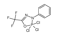 2,2,2-Trichloro-3-phenyl-5-trifluoromethyl-1,3,4,2λ5-oxadiazaphospholine结构式