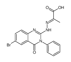 2-[(6-Bromo-4-oxo-3-phenyl-3,4-dihydro-quinazolin-2-yl)-hydrazono]-propionic acid Structure