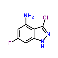 3-Chloro-6-fluoro-1H-indazol-4-amine结构式