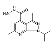 1H-Pyrazolo[3,4-b]pyridine-4-carboxylic acid, 3,6-dimethyl-1-(1-methylethyl)-, hydrazide Structure