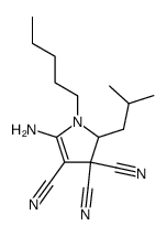 5-Amino-2-isobutyl-1-pentyl-1,2-dihydro-pyrrole-3,3,4-tricarbonitrile结构式