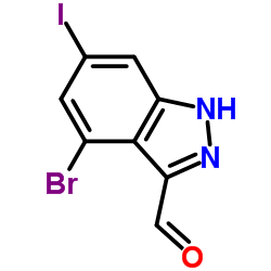 4-Bromo-6-iodo-1H-indazole-3-carbaldehyde结构式