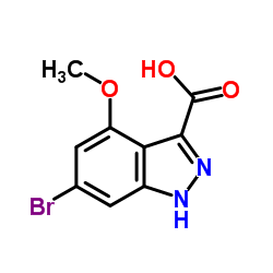 6-Bromo-4-methoxy-1H-indazole-3-carboxylic acid结构式