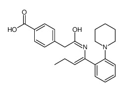 4-[2-oxo-2-[[(E)-1-(2-piperidin-1-ylphenyl)but-1-enyl]amino]ethyl]benzoic acid Structure