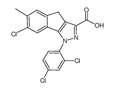 7-chloro-1-(2,4-dichlorophenyl)-6-methyl-1,4-dihydroindeno[1,2-c]pyrazole-3-carboxylic acid结构式