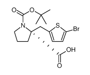 Boc-(R)-alpha-(5-bromo-2-thiophenylmethyl)-proline结构式