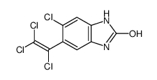 5-chloro-6-(1,2,2-trichloroethenyl)-1,3-dihydrobenzimidazol-2-one结构式