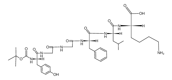 (tert-butoxycarbonyl)-L-tyrosylglycylglycyl-L-phenylalanyl-L-leucyl-L-lysine Structure