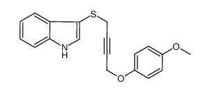 3-[4-(4-methoxyphenyloxy)but-2-ynylthio]indole Structure