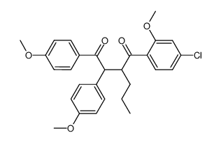 1-(4-chloro-2-methoxyphenyl)-3,4-bis(4-methoxyphenyl)-2-propylbutane-1,4-dione结构式