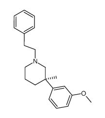 (R)-3-(3-Methoxy-phenyl)-3-methyl-1-phenethyl-piperidine Structure