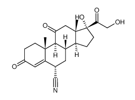 17,21-dihydroxy-3,11,20-trioxo-pregn-4-ene-6α-carbonitrile Structure
