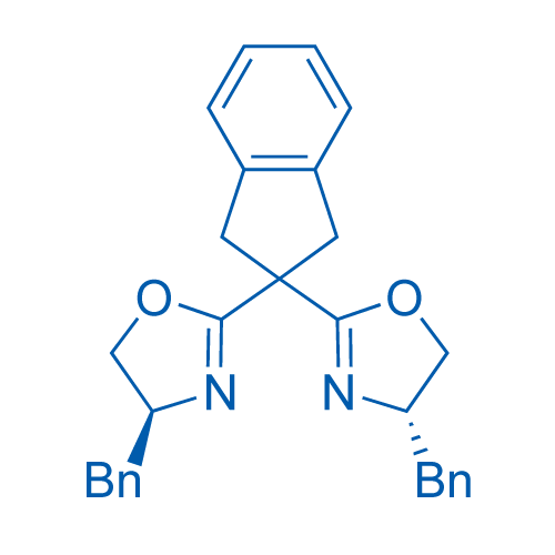 (4S,4'S)-2,2'-(2,3-Dihydro-1H-indene-2,2-diyl)bis(4-benzyl-4,5-dihydrooxazole) structure