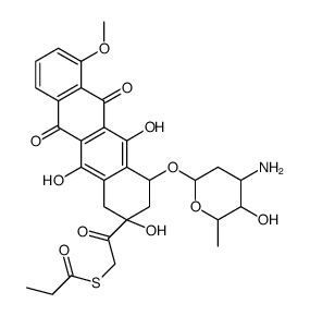 S-[2-[4-(4-amino-5-hydroxy-6-methyloxan-2-yl)oxy-2,5,12-trihydroxy-7-methoxy-6,11-dioxo-3,4-dihydro-1H-tetracen-2-yl]-2-oxoethyl] propanethioate Structure