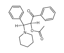(2RS,3RS)-2-acetoxy-1,3-diphenyl-3-piperidino-propan-1-one结构式