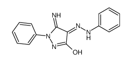 5-imino-1-phenyl-4-(phenylhydrazinylidene)pyrazolidin-3-one Structure