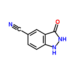 3-Oxo-2,3-dihydro-1H-indazole-5-carbonitrile结构式