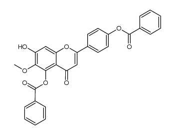 5,4'-dibenzoyloxy-7-hydroxy-6-methoxyflavone结构式