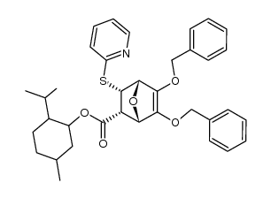menthyl (1S,2R,3S,4S)-5,6-dibenzyloxy-3-[2-pyridylthio]-7-oxabicyclo[2.2.1]hept-5-ene-2-carboxylate Structure