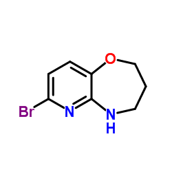 7-Bromo-2,3,4,5-tetrahydropyrido[3,2-b][1,4]oxazepine结构式