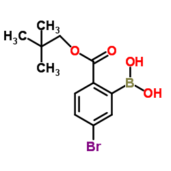 (5-BROMO-2-[(2,2-DIMETHYLPROPOXY)CARBONYL]PHENYL)BORONIC ACID结构式