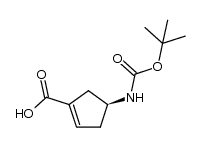 (S)-4-((tert-butoxycarbonyl)amino)cyclopent-1-enecarboxylic acid Structure