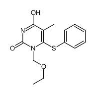 1-(ethoxymethyl)-5-methyl-6-phenylsulfanylpyrimidine-2,4-dione结构式
