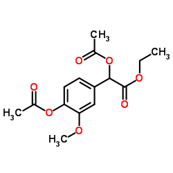 Ethyl acetoxy(4-acetoxy-3-methoxyphenyl)acetate Structure