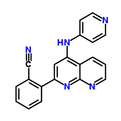 2-[4-(4-Pyridinylamino)-1,8-naphthyridin-2-yl]benzonitrile结构式