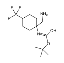 2-Methyl-2-propanyl [1-(aminomethyl)-4-(trifluoromethyl)cyclohexy l]carbamate结构式