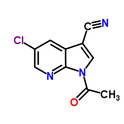 1-Acetyl-5-chloro-1H-pyrrolo[2,3-b]pyridine-3-carbonitrile结构式