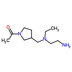 1-(3-{[(2-Aminoethyl)(ethyl)amino]methyl}-1-pyrrolidinyl)ethanone结构式