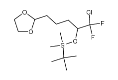 tert-butyl((1-chloro-5-(1,3-dioxolan-2-yl)-1,1-difluoropentan-2-yl)oxy)dimethylsilane Structure