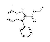 ethyl 7-methyl-3-phenyl-1H-indole-2-carboxylate结构式