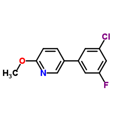 5-(3-Chloro-5-fluorophenyl)-2-methoxypyridine结构式