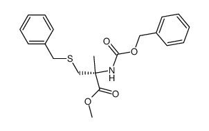 (R)-2-Benzyloxycarbonylamino-3-benzylsulfanyl-2-methyl-propionic acid methyl ester结构式