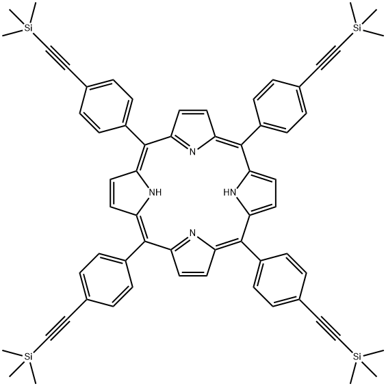 5,10,15,20-Tetrakis[4-[2-(trimethylsilyl)ethynyl]phenyl]-21H,23H-porphine structure