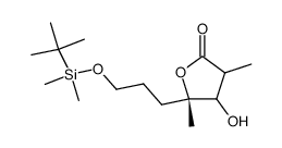 (5S)-5-(3-((tert-butyldimethylsilyl)oxy)propyl)-4-hydroxy-3,5-dimethyldihydrofuran-2(3H)-one结构式