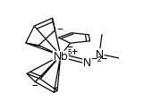 bis(η(5)-cyclopentadienyl)(η(1)-cyclopentadienyl)(2,2-dimethylhydrazido)niobium结构式