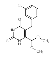 5-[(3-chlorophenyl)methyl]-6-(dimethoxymethyl)-2-sulfanylidene-1H-pyrimidin-4-one结构式