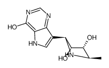 4H-Pyrrolo3,2-dpyrimidin-4-one, 7-(2S,3S,4R,5R)-3,4-dihydroxy-5-methyl-2-pyrrolidinyl-1,5-dihydro- structure