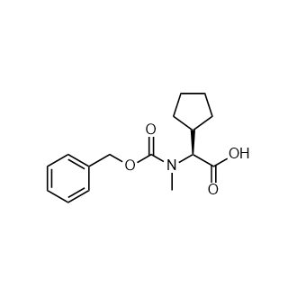 (S)-2-((Benzyloxy)carbonyl)(methyl)amino)-2-cyclopentylacetic acid Structure