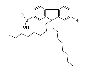 (7-bromo-9,9-dioctylfluoren-2-yl)boronic acid结构式