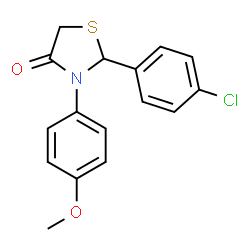 2-(4-chlorophenyl)-3-(4-methoxyphenyl)thiazolidin-4-one结构式