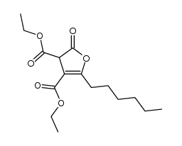 5-hexyl-2-oxo-2,3-dihydro-furan-3,4-dicarboxylic acid diethyl ester Structure