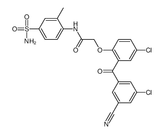 2-[4-chloro-2-(3-chloro-5-cyanobenzoyl)phenoxy]-N-(2-methyl-4-sulfamoylphenyl)acetamide Structure