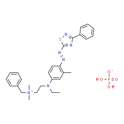 benzyl[2-[ethyl[4-[(3-phenyl-1,2,4-thiadiazol-5-yl)azo]-m-tolyl]amino]ethyl]dimethylammonium dihydrogen phosphate structure