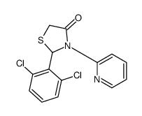 2-(2,6-dichlorophenyl)-3-pyridin-2-yl-1,3-thiazolidin-4-one结构式